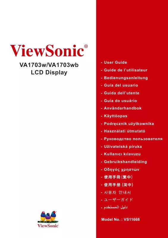 Mode d'emploi VIEWSONIC VA1703W